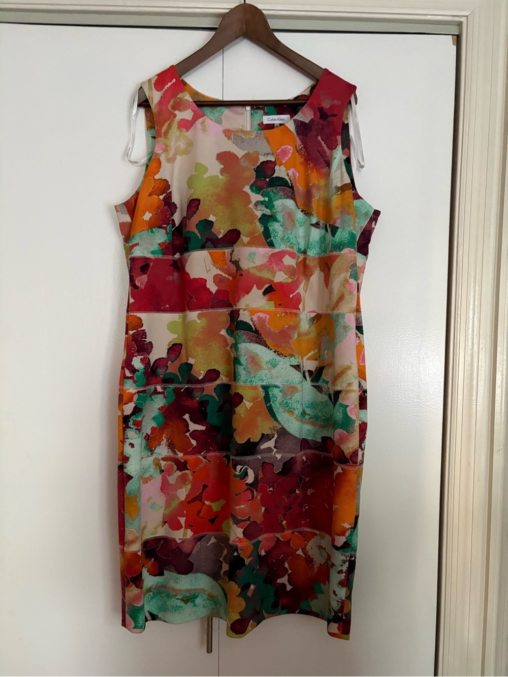 Calvin Klein Multicolor Abstract Floral Midi Dress